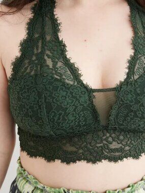 Aerie Eyelash Lace Padded Plunge Bralette Small